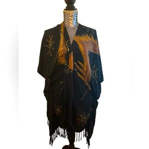 Celestial Print Fringed Sarong | One Size Fits All